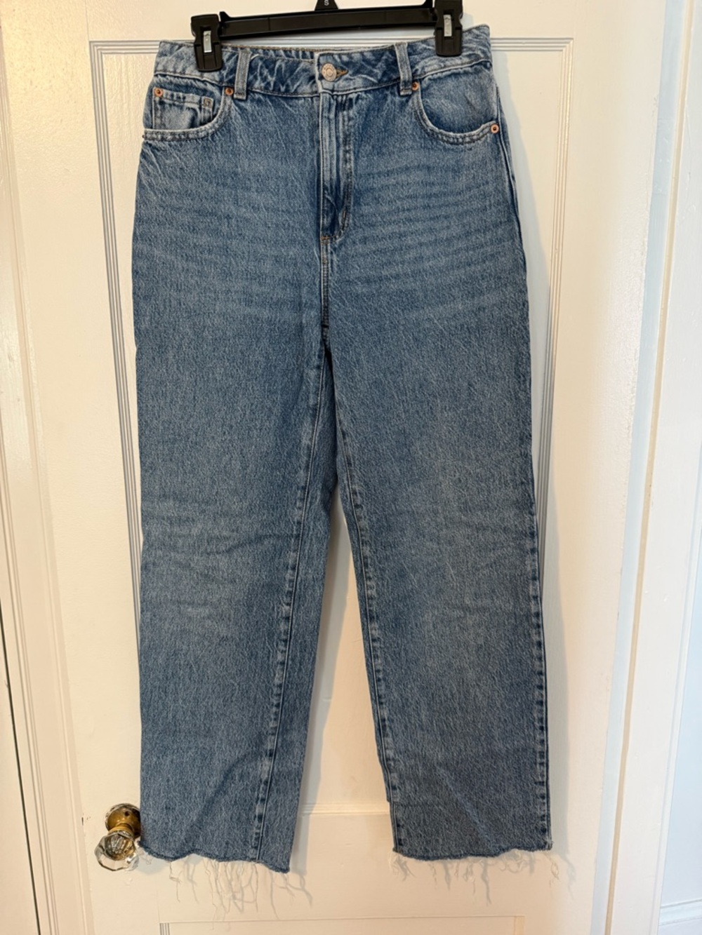 Garage Light Blue Cropped High-Rise Jeans